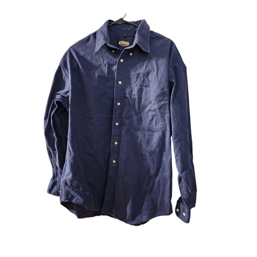 Butterfield stage L button up blue shirt